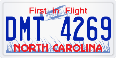 NC license plate DMT4269