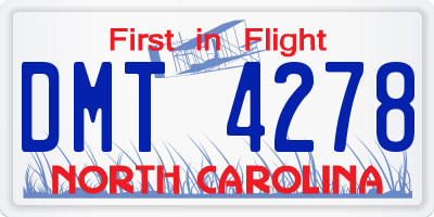 NC license plate DMT4278