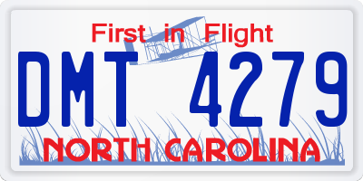 NC license plate DMT4279