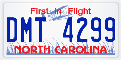 NC license plate DMT4299