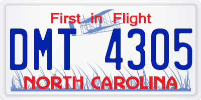 NC license plate DMT4305