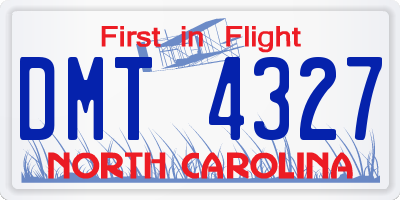 NC license plate DMT4327