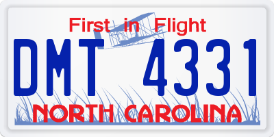 NC license plate DMT4331