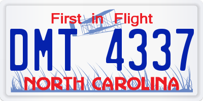 NC license plate DMT4337