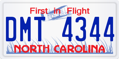 NC license plate DMT4344
