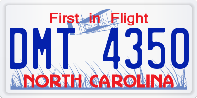 NC license plate DMT4350