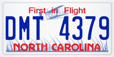 NC license plate DMT4379