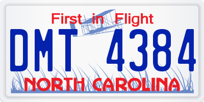 NC license plate DMT4384
