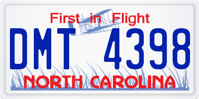 NC license plate DMT4398