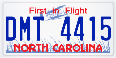 NC license plate DMT4415