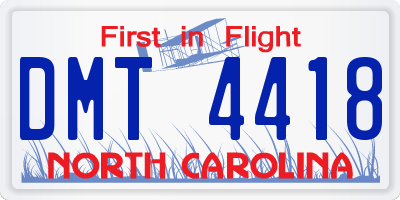 NC license plate DMT4418