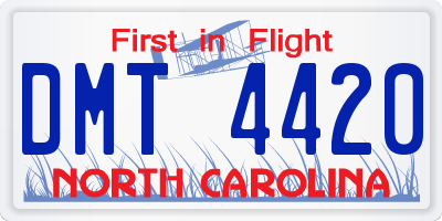 NC license plate DMT4420