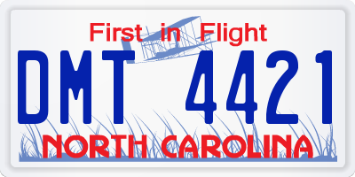 NC license plate DMT4421