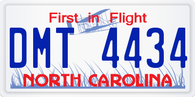 NC license plate DMT4434