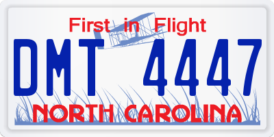 NC license plate DMT4447