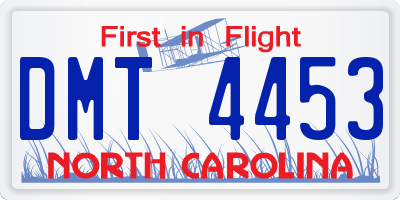NC license plate DMT4453