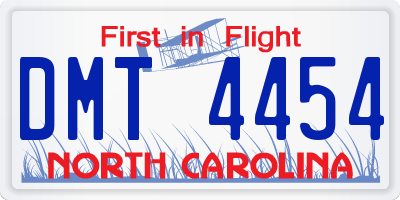 NC license plate DMT4454