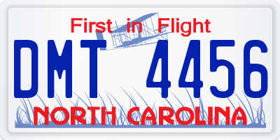 NC license plate DMT4456