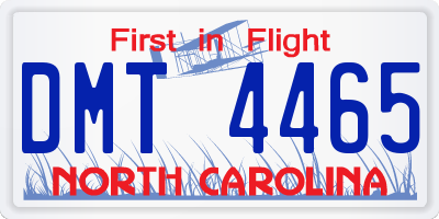 NC license plate DMT4465