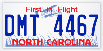 NC license plate DMT4467