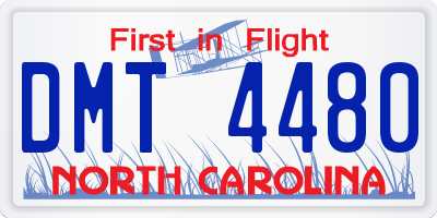 NC license plate DMT4480
