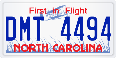 NC license plate DMT4494