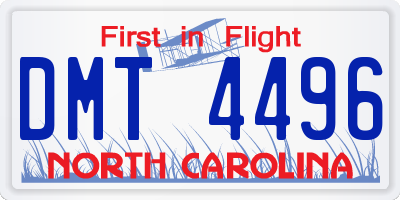 NC license plate DMT4496