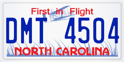 NC license plate DMT4504