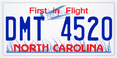 NC license plate DMT4520