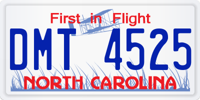 NC license plate DMT4525