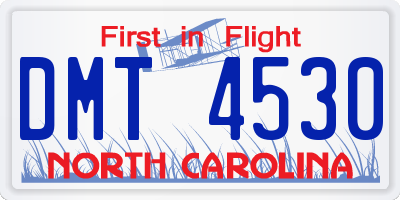 NC license plate DMT4530