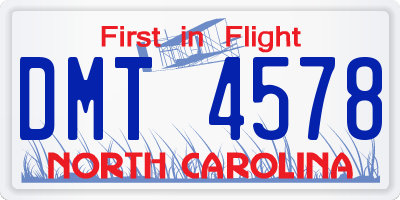 NC license plate DMT4578