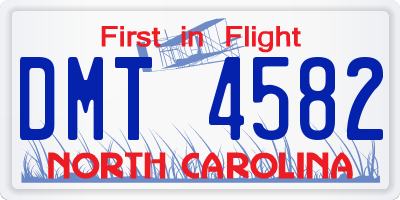 NC license plate DMT4582