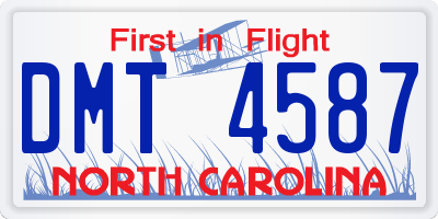 NC license plate DMT4587