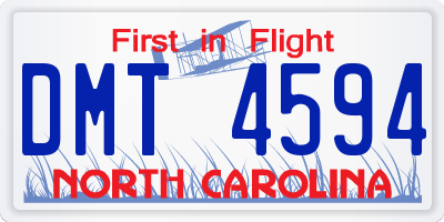NC license plate DMT4594
