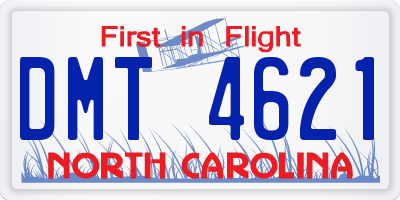 NC license plate DMT4621