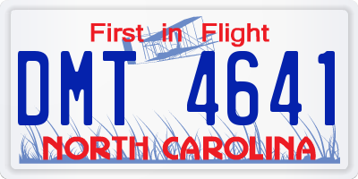 NC license plate DMT4641