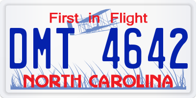 NC license plate DMT4642