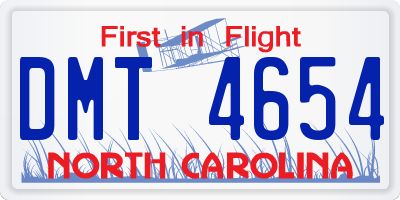 NC license plate DMT4654