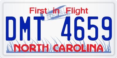 NC license plate DMT4659