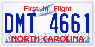 NC license plate DMT4661