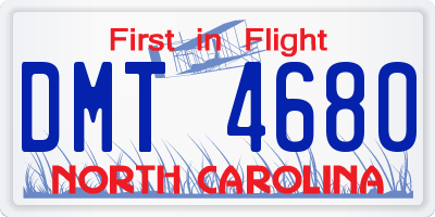 NC license plate DMT4680