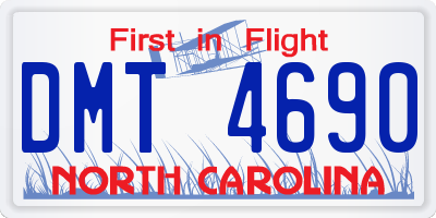NC license plate DMT4690