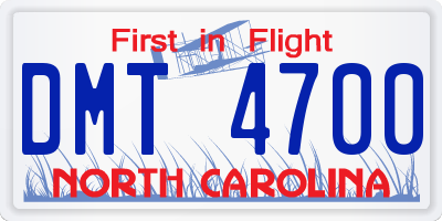 NC license plate DMT4700