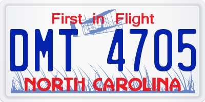 NC license plate DMT4705