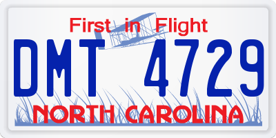 NC license plate DMT4729