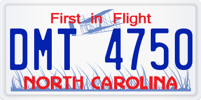 NC license plate DMT4750