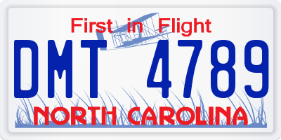 NC license plate DMT4789
