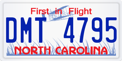 NC license plate DMT4795