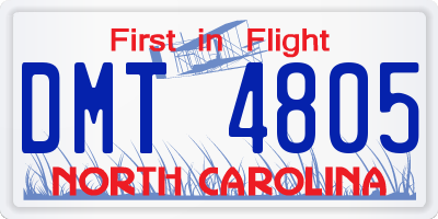 NC license plate DMT4805